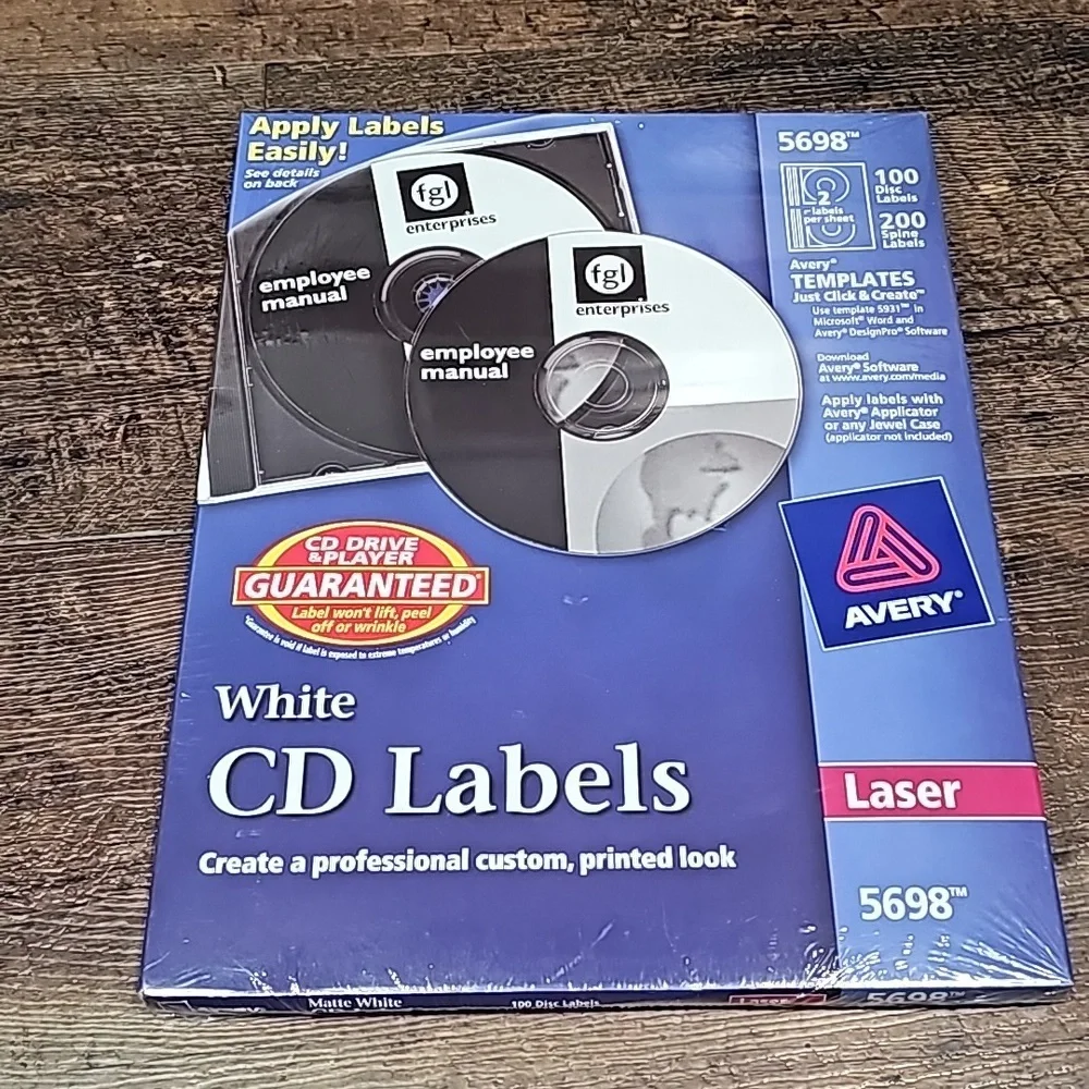 Avery 5692 White CD/DVD Adhesive Labels